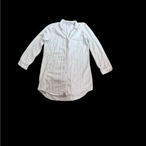 Boll & Branch Tan Cream Plaid Flannel Sleep Shirt Size Medium. P17